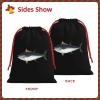 NUSDB Tuna Fish Christmas Gift Bags, Santa Wrapping Bags, Xmas Presents Bag With Drawstring, Holiday Party Favors Birthday & Christmas Gift (Large Medium Small) view 2