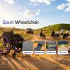 Lightweight All-Terrain Folding Wheelchair Self-Propelled Aluminum Alloy Sport Transport Adjustable Footrest Double 24Rear Wheels Brake for Adults(Blue2,Seat Width 42cm/16.5in) view 2