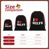 NUSDB I Love Hot Milfs Christmas Gift Bags, Santa Wrapping Bags, Xmas Presents Bag With Drawstring, Holiday Party Favors Birthday & Christmas Gift (Large Medium Small) view 3