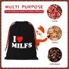 NUSDB I Love Hot Milfs Christmas Gift Bags, Santa Wrapping Bags, Xmas Presents Bag With Drawstring, Holiday Party Favors Birthday & Christmas Gift (Large Medium Small) view 4