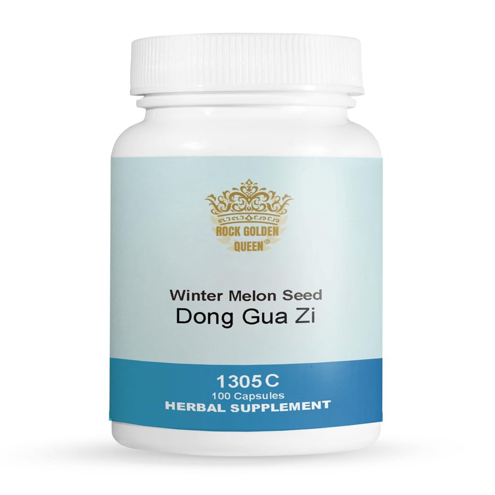 Rock Golden Queen Dong Gua Zi, Winter Melon Seed (Raw), 100 Capsules/Bottle (2 Bottles)