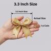 Gold Gift Wrap Bows 100 Pcs 3.3 Inch Elegant Metallic Self Adhesive Bows for Wedding, Christmas, Corporate Events, Baby Shower, Birthday,Party Decorations (Includes 100 Adhesive) view 3