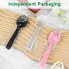 1000 Pack Disposable Sporks, 4.5 Inch Mini Clear Fork & Spoon Combo - Individually Wrapped Plastic Cutlery for Parties, Catering, Desserts, Ice Cream, To-Go Meals & On-the-Go (Clear) view 3
