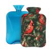 Hot Water Bottle with Cover, 2L Hot Water Bag for Pain Relief Hand Feet Warmer(Christmas Red Bird) view 1