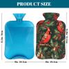 Hot Water Bottle with Cover, 2L Hot Water Bag for Pain Relief Hand Feet Warmer(Christmas Red Bird) view 2