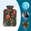 Hot Water Bottle with Cover, 2L Hot Water Bag for Pain Relief Hand Feet Warmer(Christmas Red Bird) view 3