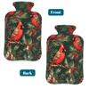 Hot Water Bottle with Cover, 2L Hot Water Bag for Pain Relief Hand Feet Warmer(Christmas Red Bird) view 4