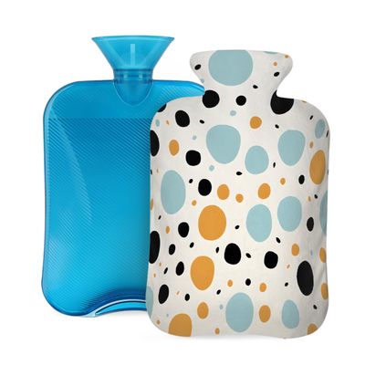 Hot Water Bottle with Cover, 2L Hot Water Bag for Pain Relief Hand Feet Warmer(Three Color Speckle)