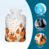 Hot Water Bottle with Cover, 2L Hot Water Bag for Pain Relief Hand Feet Warmer(Spotted Pumpkin) view 3