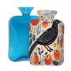 Hot Water Bottle with Cover, 2L Hot Water Bag for Pain Relief Hand Feet Warmer(Line Apple Crow) view 1