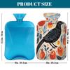 Hot Water Bottle with Cover, 2L Hot Water Bag for Pain Relief Hand Feet Warmer(Line Apple Crow) view 2