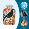 Hot Water Bottle with Cover, 2L Hot Water Bag for Pain Relief Hand Feet Warmer(Line Apple Crow) view 3