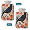 Hot Water Bottle with Cover, 2L Hot Water Bag for Pain Relief Hand Feet Warmer(Line Apple Crow) view 4