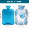 Hot Water Bottle with Cover, 2L Hot Water Bag for Pain Relief Hand Feet Warmer(Blue Shell) view 2