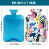 Hot Water Bottle with Cover, 2L Hot Water Bag for Pain Relief Hand Feet Warmer(Abstract Color Graphics) view 2