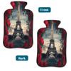 Hot Water Bottle with Cover, 2L Hot Water Bag for Pain Relief Hand Feet Warmer(Romantic Rose Paris Tower) view 4