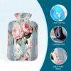 Hot Water Bottle with Cover, 2L Hot Water Bag for Pain Relief Hand Feet Warmer(Striped Classical Pink Rose) view 3