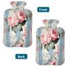Hot Water Bottle with Cover, 2L Hot Water Bag for Pain Relief Hand Feet Warmer(Striped Classical Pink Rose) view 4
