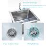 Indoor Outdoor Floor Mop Sink,Utility Tub Mop Bucket Laundry Room Slop Sink,Stainless Steel Mop Service Basin-50x50x50cm/19.6x19.6x19.6in view 3