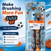 Tender Me Renew The Life Kids Toothbrush - Game On, Soft Bristle Manual Travel Tooth Brush with Caps for Boys & Girls, Extra Soft, 3 Pack view 2