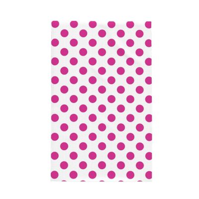 SMBOE Pink White Polka Dots Waffle Kitchen Towel Dish Towel Kitchen Hand Towels Tea Towels 16X26 Inch