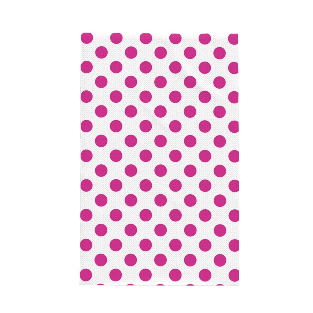 SMBOE Pink White Polka Dots Waffle Kitchen Towel Dish Towel Kitchen Hand Towels Tea Towels 16X26 Inch