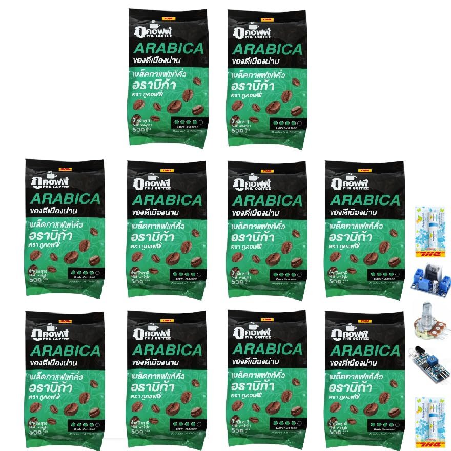 500g Dark Roasted Delicious Phucoffee Arabica Coffee Whole Bean Snack Intense Good Shape Set 10 C398 By Thaigiftshop [Get Free Tomato Facial Mask]