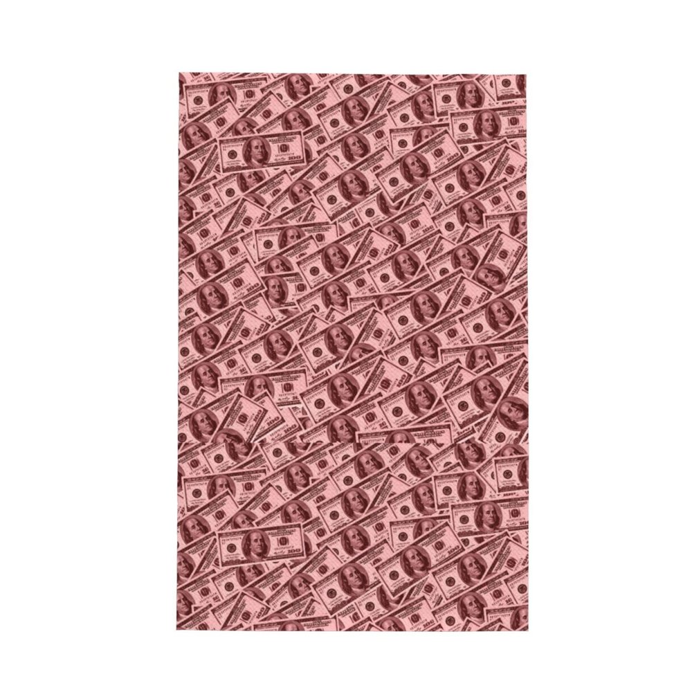SMBOE Peach 100 Dollar Bills Waffle Kitchen Towel Dish Towel Kitchen Hand Towels Tea Towels 16X26 Inch