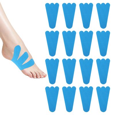 12pcs Precut Kinesiology Tapes, Waterproof & Breathable Kinesiology Tape for Feet Elastic Sports Muscle Strips Stickers for Joint Stability & Muscle Support (Blue)
