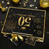 YoungTree Black Gold 50th Birthday Gift Bag with Tissue Papers and Greeting Card Ribbon, Foil Stamping 50 Year Old Birthday Gifts, Elegant Present Bags for 50th Birthday Party Decorations Supplies view 2