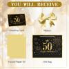 YoungTree Black Gold 50th Birthday Gift Bag with Tissue Papers and Greeting Card Ribbon, Foil Stamping 50 Year Old Birthday Gifts, Elegant Present Bags for 50th Birthday Party Decorations Supplies view 3