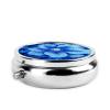 Round Pill Box Blue Flower Pill Case for Purse & Pocket 3 Compartment Pill Organizer Portable Travel Pillbox Medicine Pill Holder Container for Daily Vitamin Cod Liver Oil Storage view 3