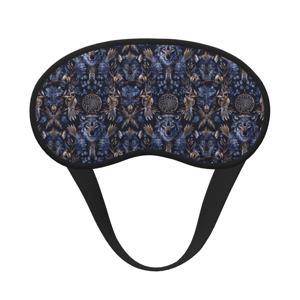 Wolf Dreamcatcher Sleep Mask Blackout Sleep Eye Mask for Men and Women Travel Eye Mask