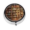 Pill Box 3 Compartment Metal Medicine Pill Organizer Library Bookshelf Pill Case for Purse or Pocket Cute Mini Portable Pill Holder Travel Pill Container to Hold Supplements, Vitamins, Fish Oil view 4