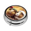 Cute Guinea Pigs Pill Box 3 Compartment Round Metal Pill Case for Purse & Pocket, Portable Medicine Organizer Travel Pillbox Daily Pill Container Holder to Hold Vitamins, Fish Oil view 3
