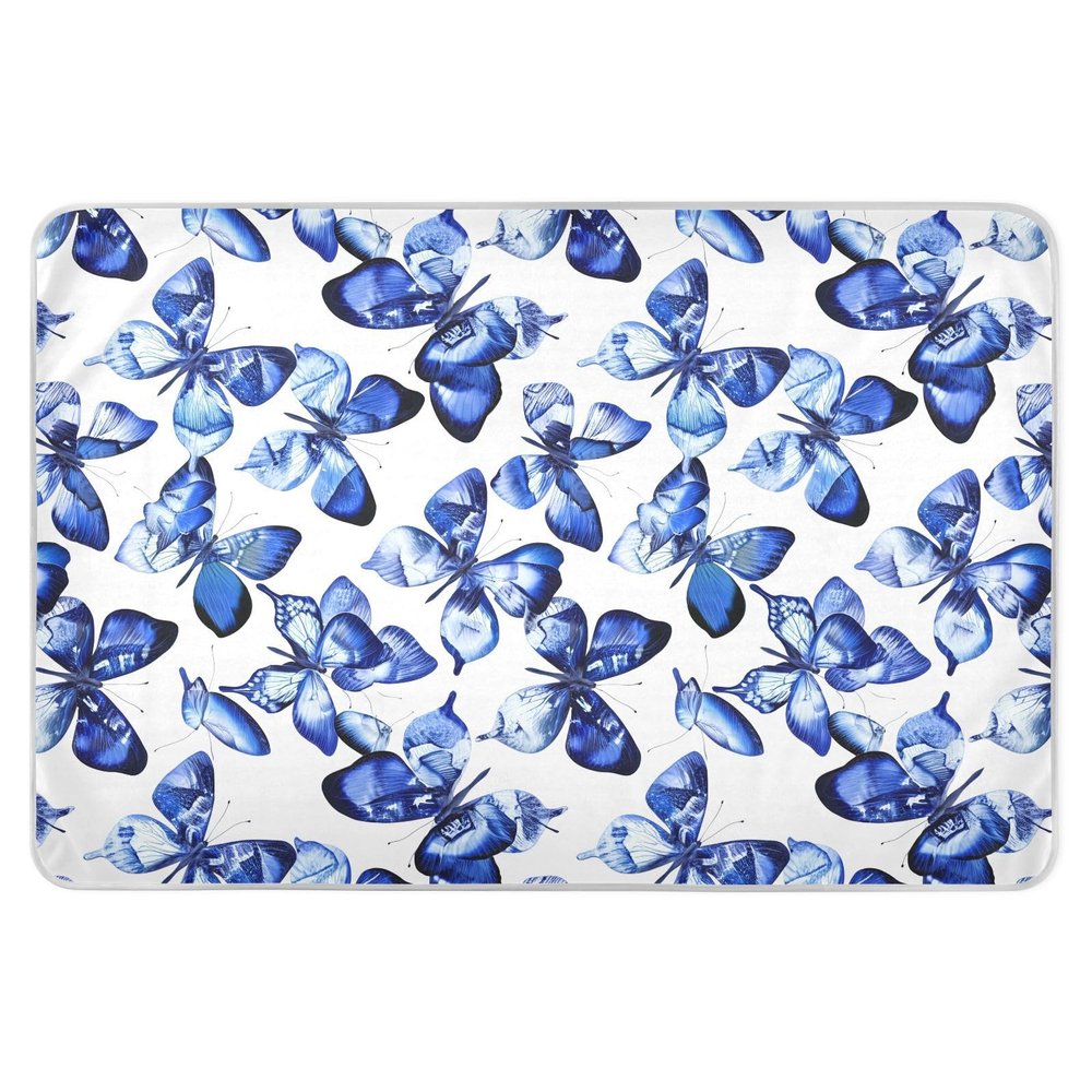 GOODOLD Washable Bed Pad for Incontinence 34" x 52" - Large Reusable Waterproof Mattress Protector with Non-Slip Back for Kids and Adults (Azure Wings)
