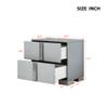 Bellemave Nightstand with 2 Drawers,Mirrored Bedside Table with Metal Foot,Night Stand for Bedroom,Wooden End Table for Living Room (Gray) view 3