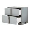 Bellemave Nightstand with 2 Drawers,Mirrored Bedside Table with Metal Foot,Night Stand for Bedroom,Wooden End Table for Living Room (Gray) view 4