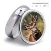 Wildlife Deer Bear Elk Pill Box 3 Compartment Waterproof Pill Case with Mirror Portable for Purse Pocket Daily Medicine Vitamin Organizer Travel Med Container Holder for Fish Oil Supplements view 2