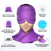 3 in 1 Migraine Relief Cap Neck Ice Pack Wrap Gel and Ice Eye Masks, Detachable Ice Caps with Eyes Masks, Hot and Cold Therapy for Relief of Headaches, Stiff Neck and Eye Fatigue (Purple) view 4