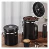 QHFRENA Compatible For Large Capacity Coffee Storage Container Stainless Steel Coffee Bean Can Sealing Coffee Filling Food Storage Container(White 1800ML) view 3