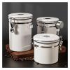 QHFRENA Compatible For Large Capacity Coffee Storage Container Stainless Steel Coffee Bean Can Sealing Coffee Filling Food Storage Container(White 1800ML) view 4