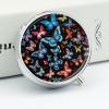 Zeeland Butterfly Metal Pill Organizer, 3 Compartment Waterproof Pill Case with Mirror for Purse Pocket Bag, Daily Medicine Vitamin Holder, Portable Travel Med Container(Round) view 4