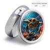 Sea Turtles Diamond Painting Pill Box 3 Compartment Waterproof Pill Case with Mirror Portable for Purse Pocket Daily Medicine Vitamin Organizer Travel Med Container Holder for Fish Oil Supplements view 2