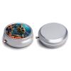 Sea Turtles Diamond Painting Pill Box 3 Compartment Waterproof Pill Case with Mirror Portable for Purse Pocket Daily Medicine Vitamin Organizer Travel Med Container Holder for Fish Oil Supplements view 3
