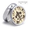 Fleur-de-Lis And Coat Arms Knight Pill Box 3 Compartment Waterproof Pill Case with Mirror Portable for Purse Pocket Daily Medicine Vitamin Organizer Travel Med Container Holder for Fish Oil Supplement view 2