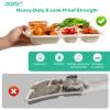 OasisSN 11x9 128-Pack 5-Compartment Meal Trays, Larger & Deeper Heavy Duty Divided Plates, Compostable Bagasse, Microwave Safe, School Lunch, Catering, Party(Natural) view 4