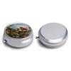 Mushroom Garden Pill Box 3 Compartment Waterproof Pill Case with Mirror Portable for Purse Pocket Daily Medicine Vitamin Organizer Travel Med Container Holder for Fish Oil Supplements view 3