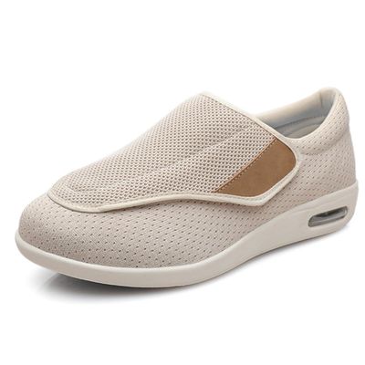 SWZEC Nancy Wide Diabetic Shoes for Swollen feet-nw033 (Beige,5)