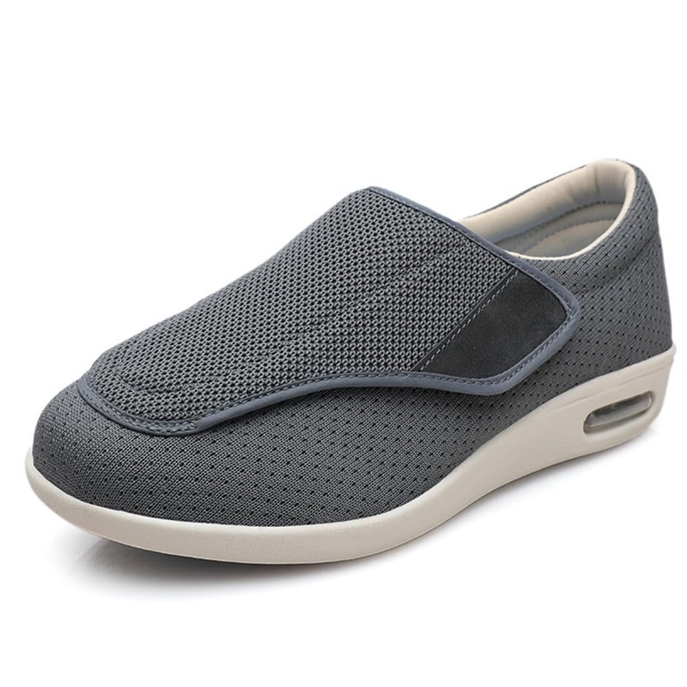 SWZEC Nancy Wide Diabetic Shoes for Swollen feet-nw033 (Gray,6)
